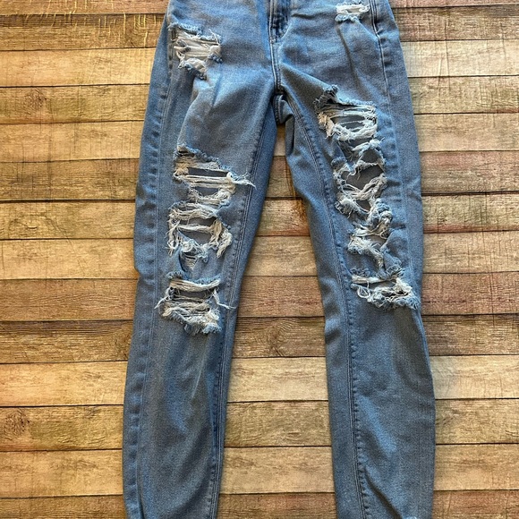 Distressed Blue Jeans for Women - Picture 1 of 8